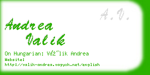 andrea valik business card